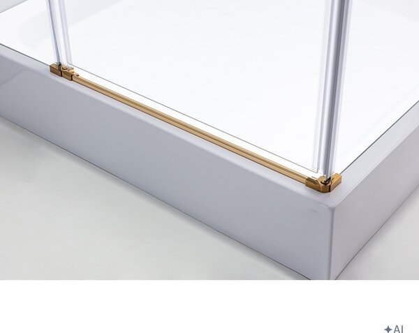 BPS-koupelny Štvorcový sprchovací kút KZ1390B GL 90x90 zlatá/transparent - bez vaničky