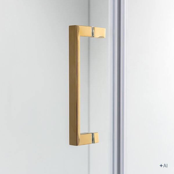 BPS-koupelny Štvorcový sprchovací kút KZ1390B GL 90x90 zlatá/transparent - bez vaničky