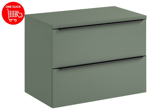 Comad Kúpeľňová skrinka pod doskové umývadlo Sombra Green 80 rákosovo zelená so zásuvkami