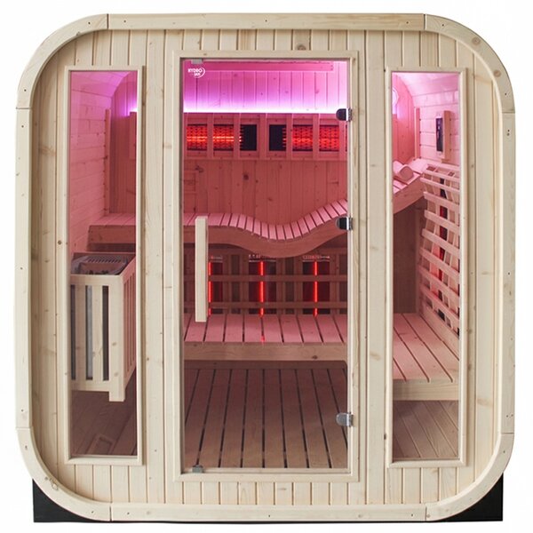 BPS-koupelny Záhradná kombinovaná sudová sauna 2v1 MOLDE A - Infrasauna + fínska sauna 180x200, 2-4 osoby