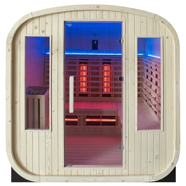 BPS-koupelny Záhradná kombinovaná sudová sauna 2v1 VANTA - Infrasauna + fínska sauna 200x200, 4-6 osôb