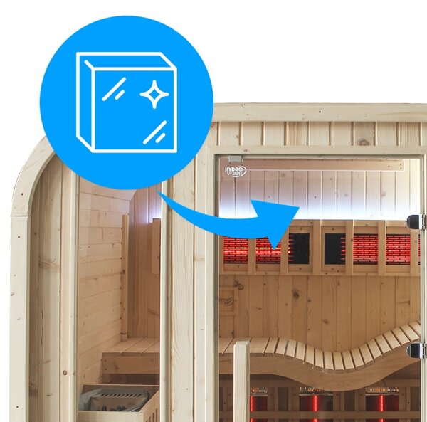 BPS-koupelny Záhradná kombinovaná sudová sauna 2v1 MOLDE A - Infrasauna + fínska sauna 180x200, 2-4 osoby