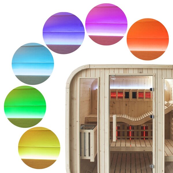 BPS-koupelny Záhradná kombinovaná sudová sauna 2v1 MOLDE A - Infrasauna + fínska sauna 180x200, 2-4 osoby