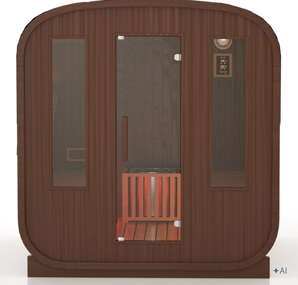 BPS-koupelny Záhradná kombinovaná sudová sauna 2v1 HAMAR A - Infrasauna + fínska sauna 180x200, 4-6 osôb
