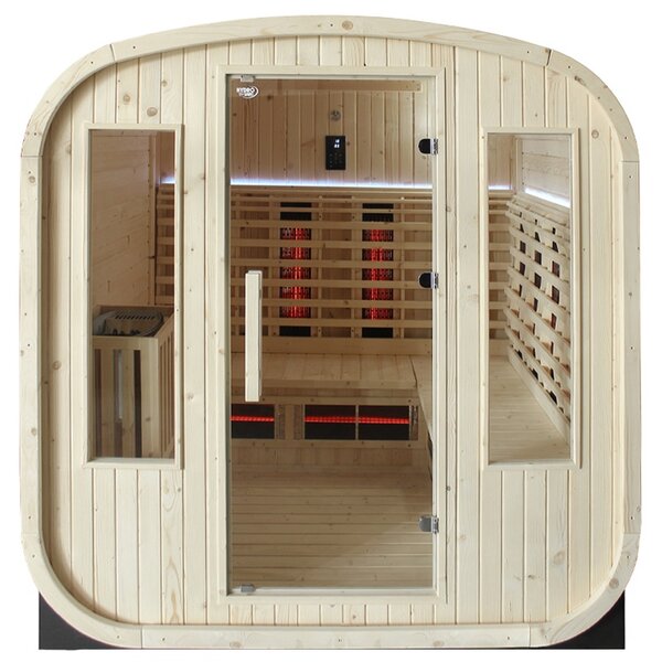 BPS-koupelny Záhradná kombinovaná sudová sauna 2v1 VANTA - Infrasauna + fínska sauna 200x200, 4-6 osôb