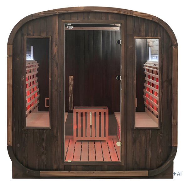 BPS-koupelny Záhradná kombinovaná sudová sauna 2v1 HAMAR A - Infrasauna + fínska sauna 180x200, 4-6 osôb