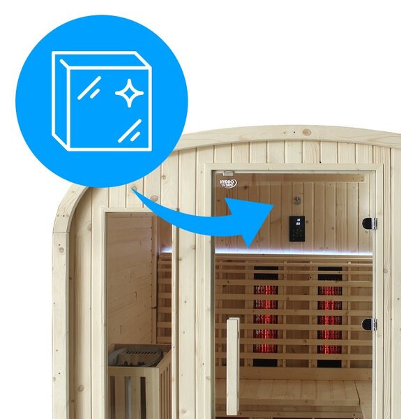 BPS-koupelny Záhradná kombinovaná sudová sauna 2v1 VANTA - Infrasauna + fínska sauna 200x200, 4-6 osôb