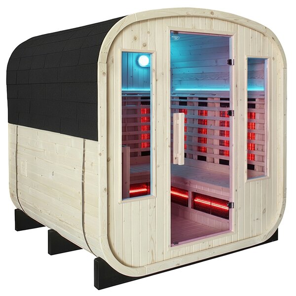 BPS-koupelny Záhradná kombinovaná sudová sauna 2v1 VANTA - Infrasauna + fínska sauna 200x200, 4-6 osôb