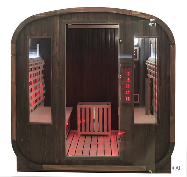 BPS-koupelny Záhradná kombinovaná sudová sauna 2v1 HAMAR A - Infrasauna + fínska sauna 180x200, 4-6 osôb