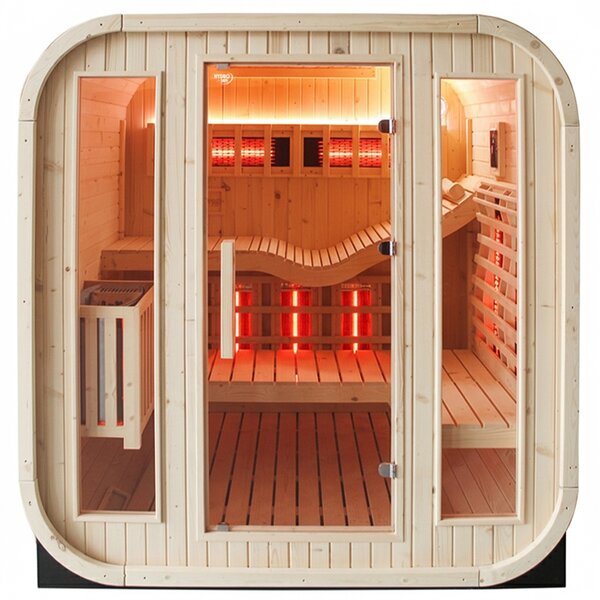 BPS-koupelny Záhradná kombinovaná sudová sauna 2v1 MOLDE A - Infrasauna + fínska sauna 180x200, 2-4 osoby