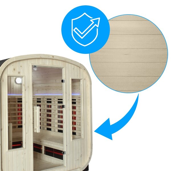 BPS-koupelny Záhradná kombinovaná sudová sauna 2v1 VANTA - Infrasauna + fínska sauna 200x200, 4-6 osôb