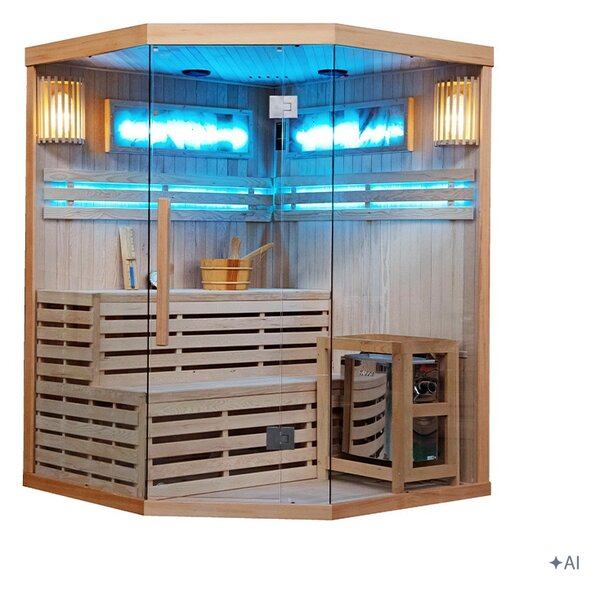 BPS-koupelny Fínska sauna Relax KEMI7 180x180, 5-6 osôb