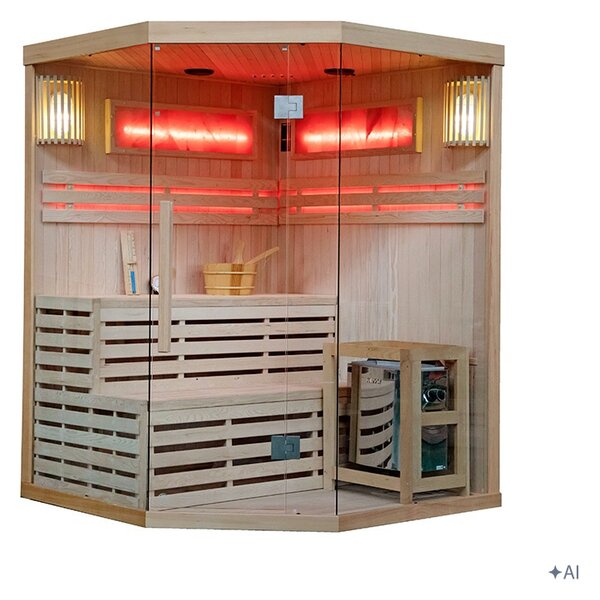 BPS-koupelny Fínska sauna Relax KEMI7 180x180, 5-6 osôb