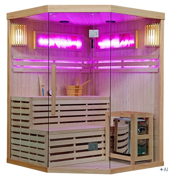 BPS-koupelny Fínska sauna Relax KEMI7 180x180, 5-6 osôb