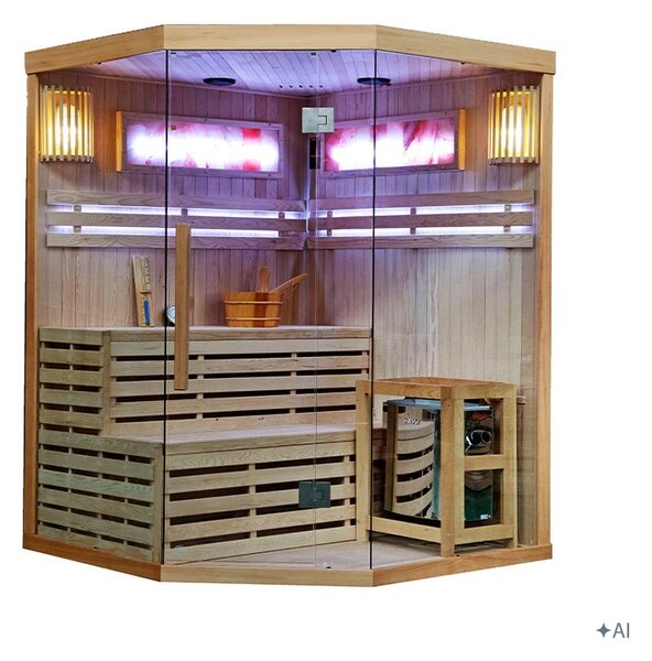 BPS-koupelny Fínska sauna Relax KEMI7 180x180, 5-6 osôb