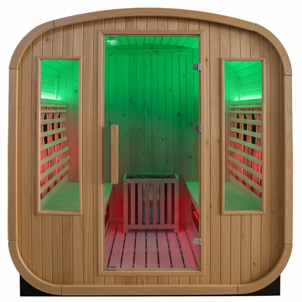 BPS-koupelny Záhradná kombinovaná sudová sauna 2v1 HAMAR - Infrasauna + fínska sauna 180x200, 4-6 osôb