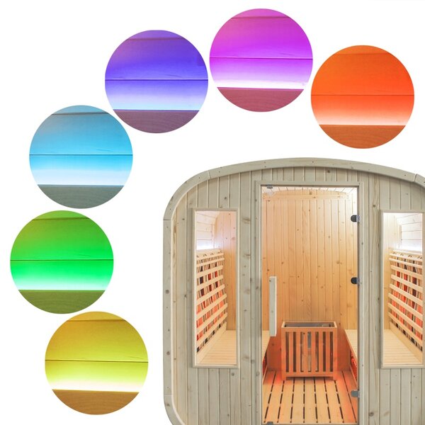 BPS-koupelny Záhradná kombinovaná sudová sauna 2v1 HAMAR - Infrasauna + fínska sauna 180x200, 4-6 osôb