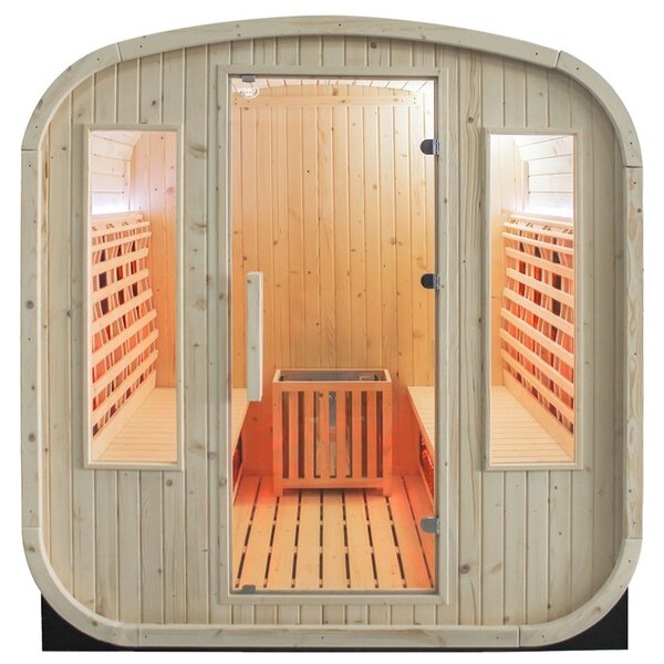 BPS-koupelny Záhradná kombinovaná sudová sauna 2v1 HAMAR - Infrasauna + fínska sauna 180x200, 4-6 osôb