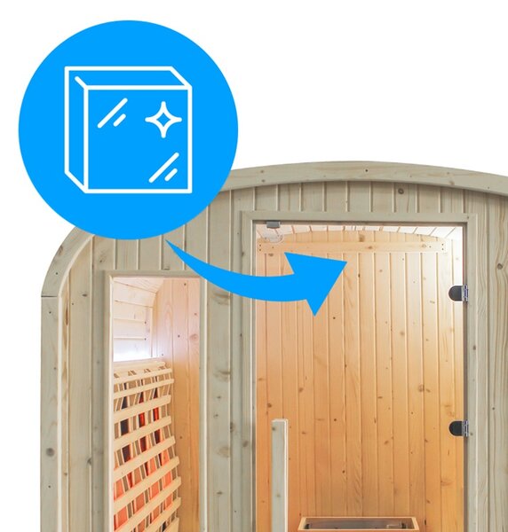 BPS-koupelny Záhradná kombinovaná sudová sauna 2v1 HAMAR - Infrasauna + fínska sauna 180x200, 4-6 osôb