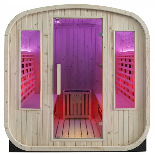 BPS-koupelny Záhradná kombinovaná sudová sauna 2v1 HAMAR - Infrasauna + fínska sauna 180x200, 4-6 osôb