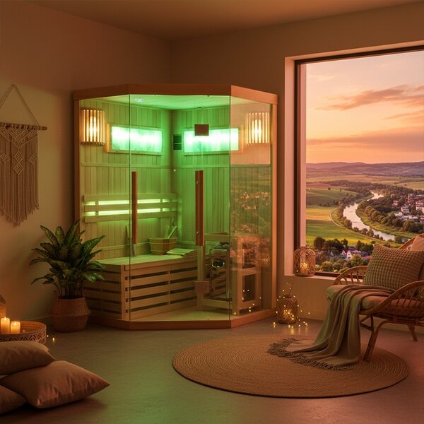 BPS-koupelny Fínska sauna Relax KEMI2 120x120, 1-2 osoby
