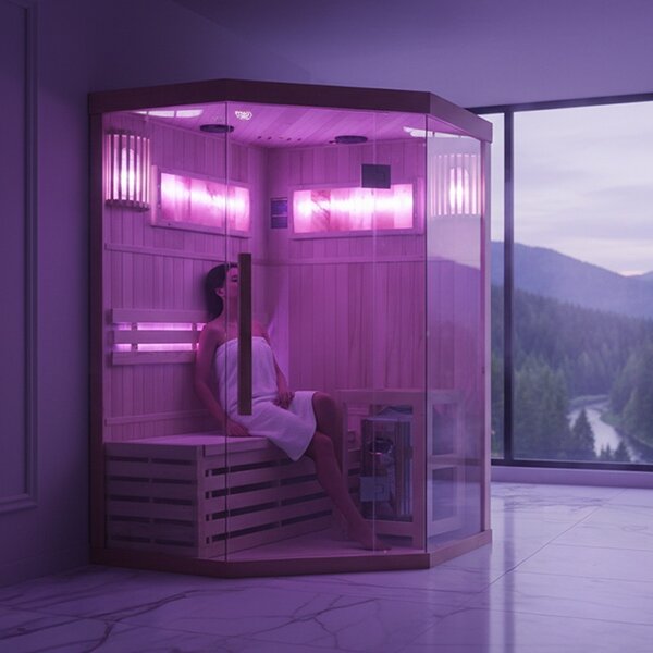 BPS-koupelny Fínska sauna Relax KEMI2 120x120, 1-2 osoby