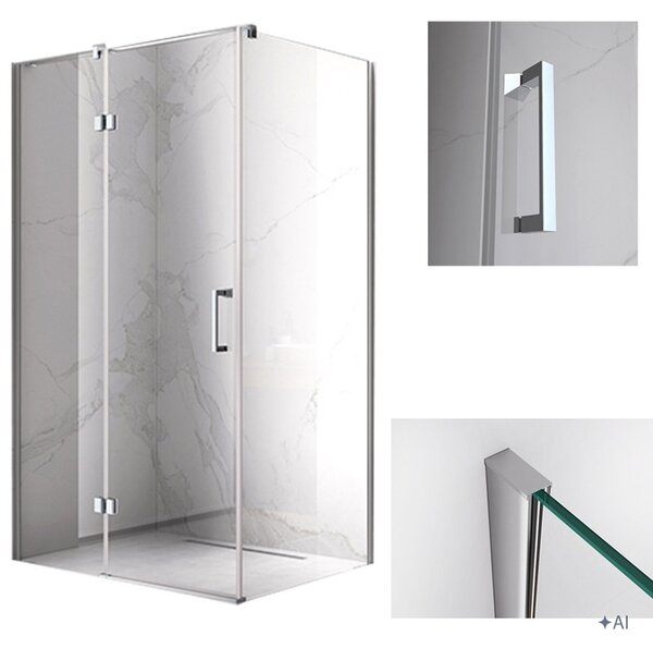 BPS-koupelny Obdĺžnikový sprchový kút KZ03D 120x100 chróm/transp. - bez vaničky