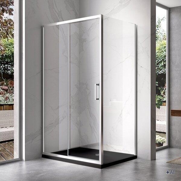 BPS-koupelny Obdĺžnikový sprchový kút KZ104C 120x90 chróm/transp. + vanička ST04C BL čierna