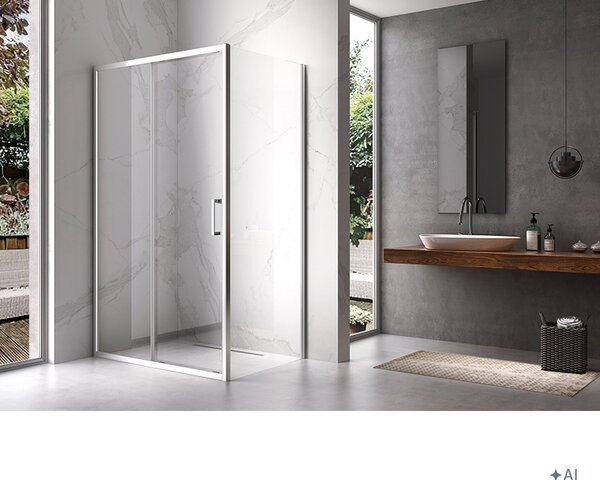 BPS-koupelny Obdĺžnikový sprchový kút KZ104C 120x90 chróm/transp. + vanička ST04C BL čierna