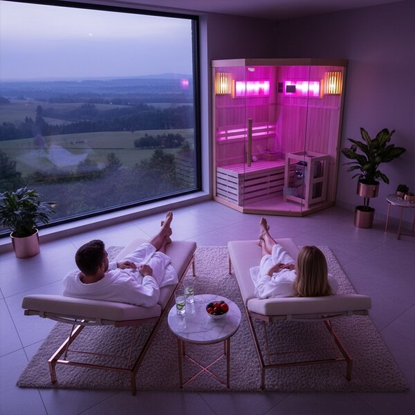 BPS-koupelny Fínska sauna Relax KEMI2 120x120, 1-2 osoby