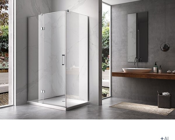 BPS-koupelny Obdĺžnikový sprchový kút KZ03D 120x100 chróm/transp. - bez vaničky