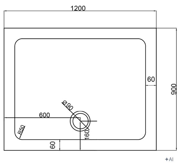 BPS-koupelny Obdĺžnikový sprchový kút KZ104C 120x90 chróm/transp. + vanička ST04C BL čierna