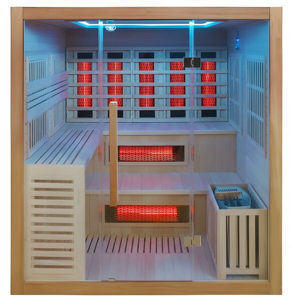 BPS-koupelny Kombinovaná sauna 2v1 HELSI1 NEW - Infrasauna + fínska sauna 180x160, 4-5 osôb