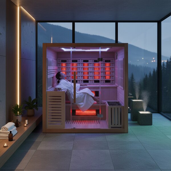 BPS-koupelny Kombinovaná sauna 2v1 HELSI1 NEW - Infrasauna + fínska sauna 180x160, 4-5 osôb