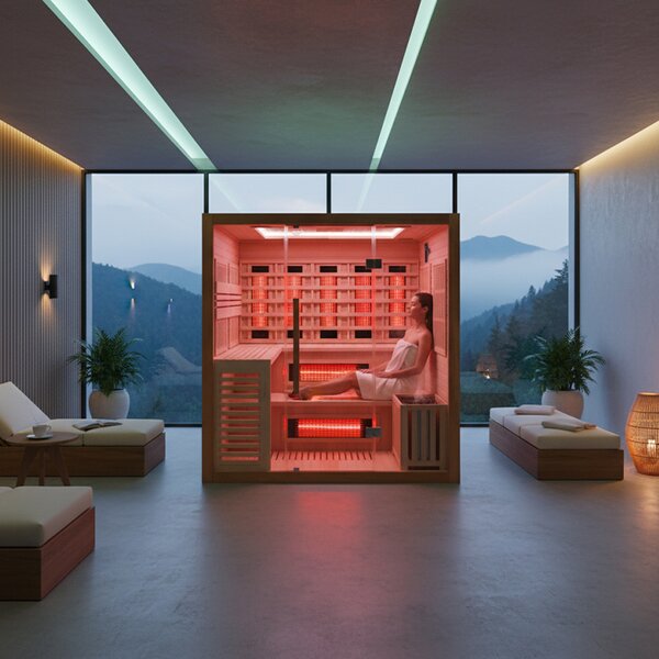 BPS-koupelny Kombinovaná sauna 2v1 HELSI1 NEW - Infrasauna + fínska sauna 180x160, 4-5 osôb