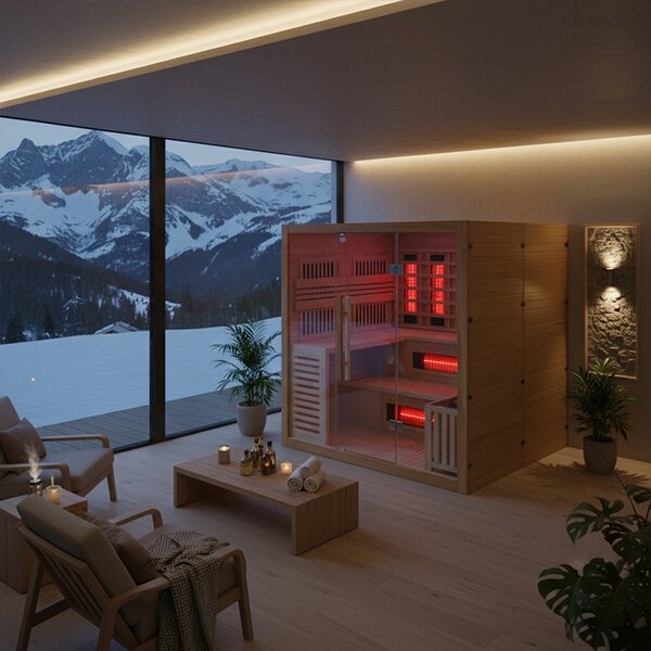 BPS-koupelny Kombinovaná sauna 2v1 HELSI1 NEW - Infrasauna + fínska sauna 180x160, 4-5 osôb