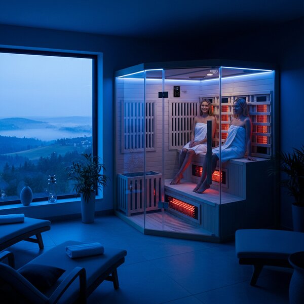 BPS-koupelny Kombinovaná sauna 2v1 MOSS1 NEW - Infrasauna + fínska sauna 150x150, 4-5 osôb