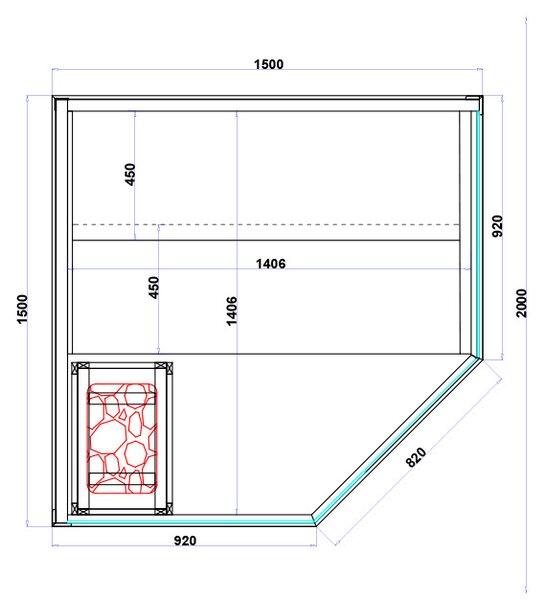 BPS-koupelny Kombinovaná sauna 2v1 MOSS1 NEW - Infrasauna + fínska sauna 150x150, 4-5 osôb