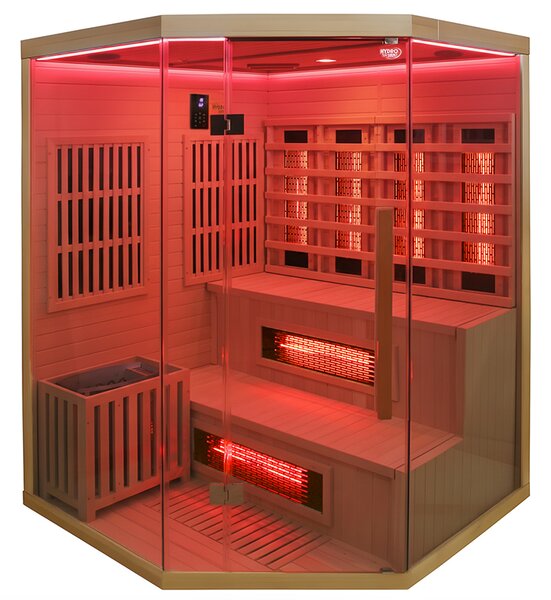 BPS-koupelny Kombinovaná sauna 2v1 MOSS1 NEW - Infrasauna + fínska sauna 150x150, 4-5 osôb