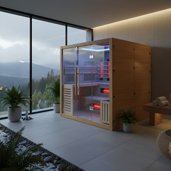 BPS-koupelny Kombinovaná sauna 2v1 HELSI1 NEW - Infrasauna + fínska sauna 180x160, 4-5 osôb