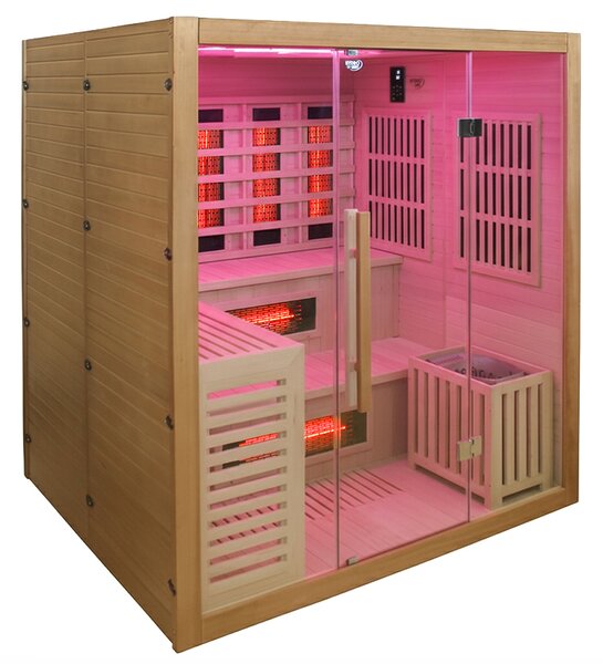 BPS-koupelny Kombinovaná sauna 2v1 HELSI1 NEW - Infrasauna + fínska sauna 180x160, 4-5 osôb