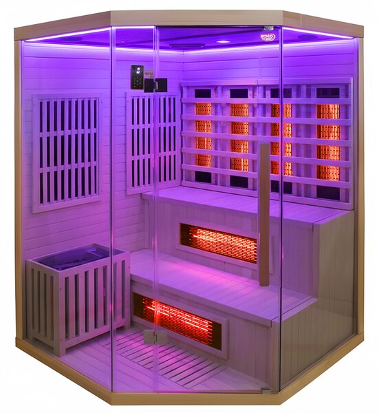 BPS-koupelny Kombinovaná sauna 2v1 MOSS1 NEW - Infrasauna + fínska sauna 150x150, 4-5 osôb
