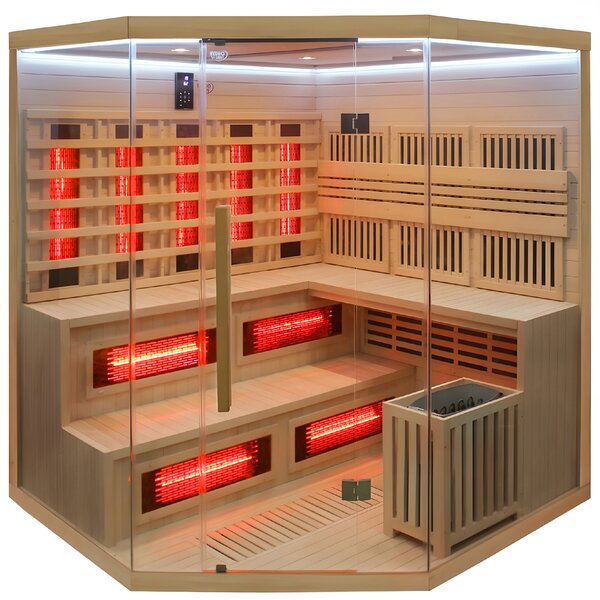 BPS-koupelny Kombinovaná sauna 2v1 MOSS2 NEW - Infrasauna + fínska sauna 200x200, 5-6 osôb