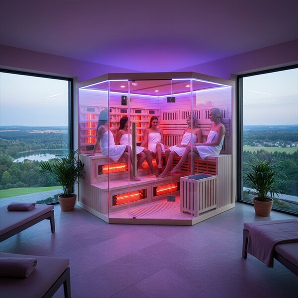 BPS-koupelny Kombinovaná sauna 2v1 MOSS2 NEW - Infrasauna + fínska sauna 200x200, 5-6 osôb