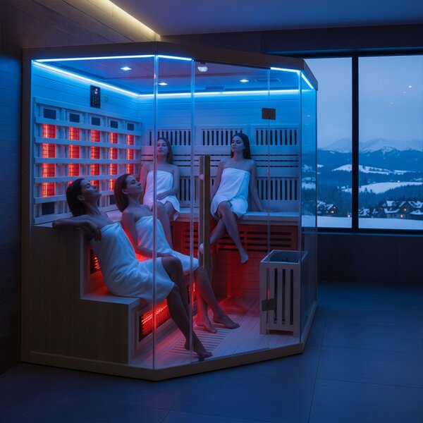 BPS-koupelny Kombinovaná sauna 2v1 MOSS2 NEW - Infrasauna + fínska sauna 200x200, 5-6 osôb