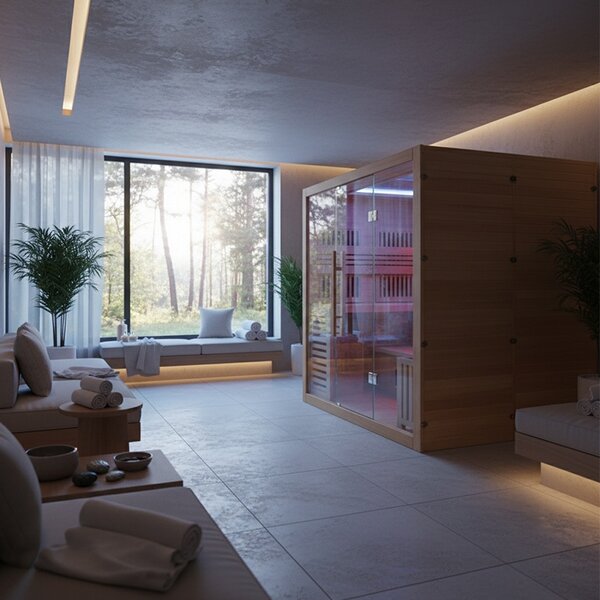 BPS-koupelny Kombinovaná sauna 2v1 HELSI1 NEW - Infrasauna + fínska sauna 180x160, 4-5 osôb