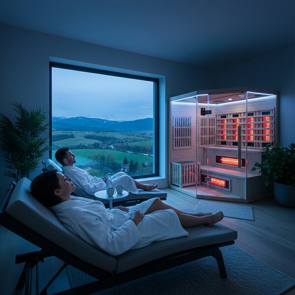 BPS-koupelny Kombinovaná sauna 2v1 MOSS1 NEW - Infrasauna + fínska sauna 150x150, 4-5 osôb