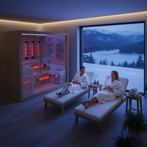 BPS-koupelny Kombinovaná sauna 2v1 HELSI2-NEW - Infrasauna + fínska sauna 200x160, 5-6 osôb
