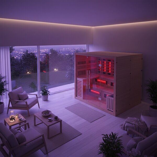BPS-koupelny Kombinovaná sauna 2v1 HELSI2-NEW - Infrasauna + fínska sauna 200x160, 5-6 osôb