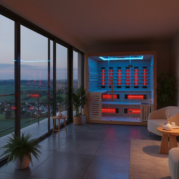 BPS-koupelny Kombinovaná sauna 2v1 HELSI2-NEW - Infrasauna + fínska sauna 200x160, 5-6 osôb